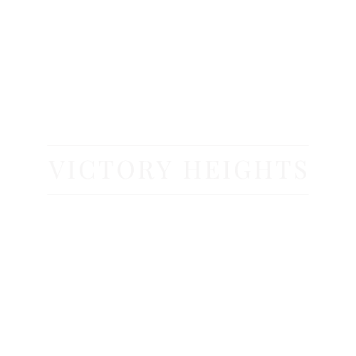 A black background with the words "VICTORY HEIGHTS" written in white.